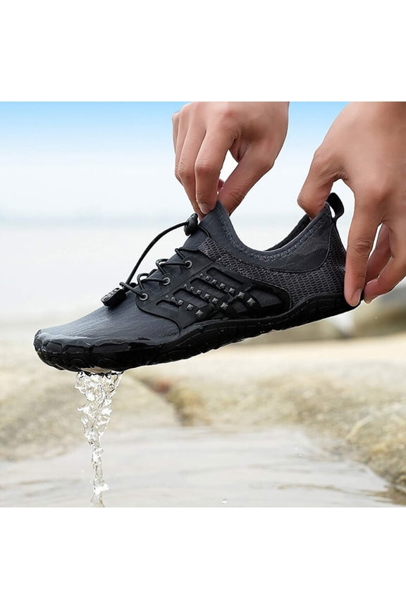 Couples' Breathable Non- Water Shoes for Men & Women, Lightweight Water-Resistant River Trekking & Swimming Shoes for Outdoor Hiking & Adventure Black 36