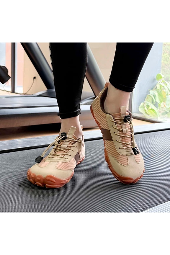 Couples Five-Toe Water Shoes for Men & Women, Breathable Quick-Dry River Trekking Shoes, Non- Outdoor Footwear for Beach, Swimming, Fitness & Light Hiking Brown 36