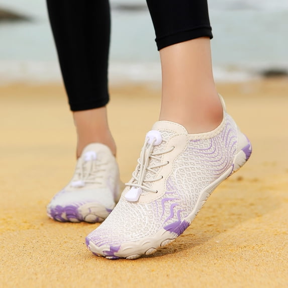 KANG Fashion Couples Outdoor Water Sneakers, Lightweight Breathable Stream-Trekking Shoes, Non- Footwear for Hiking, Climbing, Beach, Swimming, Wading & Casual Wear Purple 35