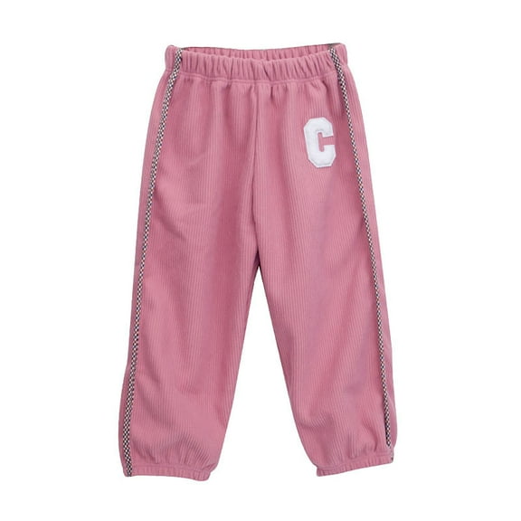 KANG Fashion Girls Fleece Lined Jogger Pants Soft Comfortable Athletic Casual Trousers With Elastic Cuff For Kids Winter Warmth And Pink 90
