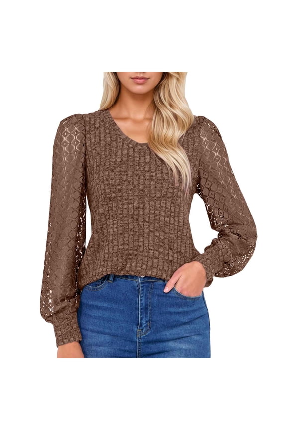 Ladies' Fashionable Casual Corset V Neck Long Sleeved Shirt Lace Top Sweater Pull Over Sweaters Womens, Pull Over Sweaters Womens