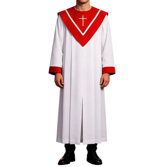 KANG Fashion Medieval Priest Robe For Adults Stage Play Church Minister Cloak Traditional Prayer Gown For Cosplay And Role Play White S