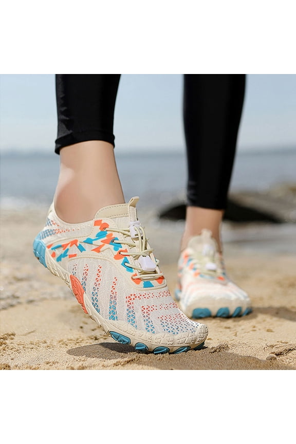 Men's & Women's Outdoor River Trekking Water Shoes, Non‑Slip Breathable Hiking & Beach Swimming Shoes, Quick‑Dry Footwear with Ventilation Holes Beige 36