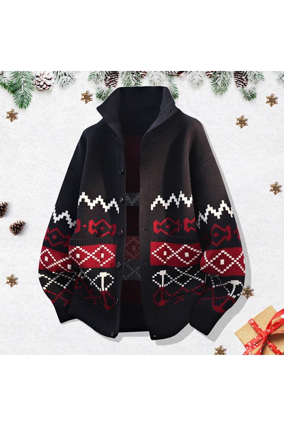 Fashion Shawl Collar Knitted Sweater Coat For Autumn And Winter Warm Thick Long Sleeve Outerwear Casual Comfortable Pullover