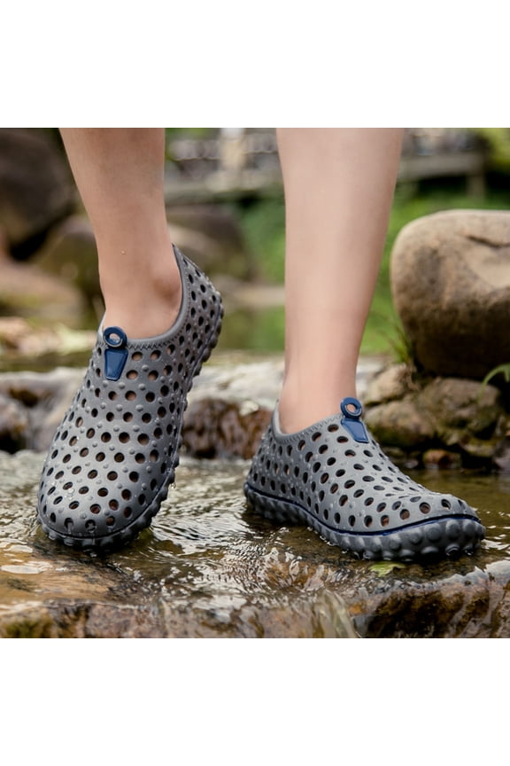 Unisex Hollow Mesh Clogs Lightweight Garden & Beach Shoes Quick-Dry Non- Water Shoes Casual -On Mules for Couplesâ for Vacations and Outdoor Activities Grey 39