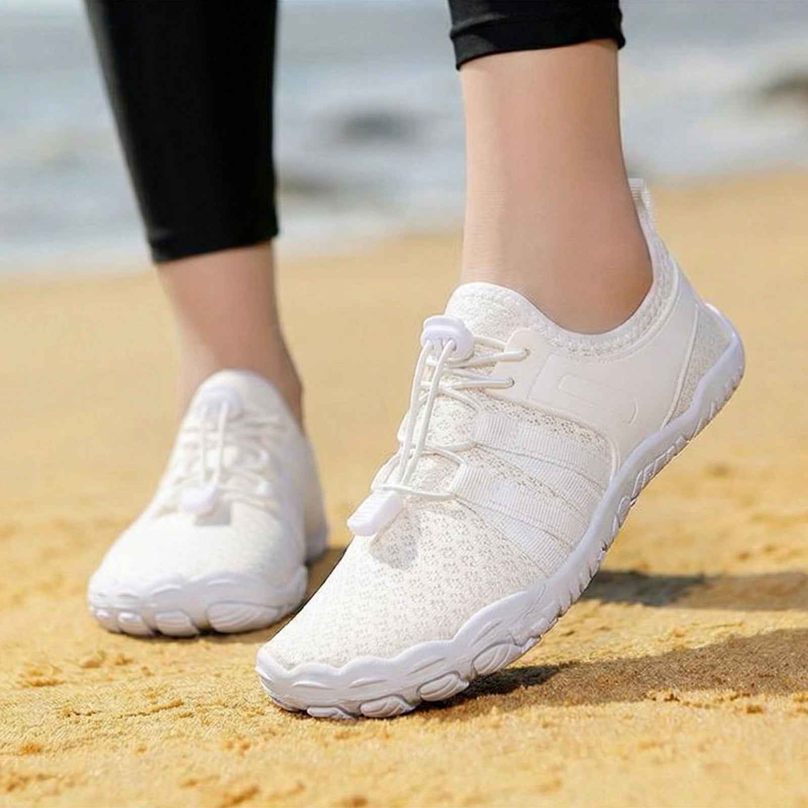 KANG Fashion Unisex Outdoor River-Trekking Shoes, Non-Slip, Water-Resistant Aqua Shoes for Hiking, the Beach, the Pool, the Gym, and Outdoor Sports with a Flexible, Protective Sole White 41