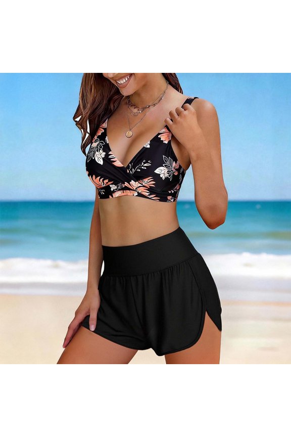 Women's Elegant Tankini With High Withed Swim Top And Bottom Stylish Poolwear For Summer Beachwear Comfort And Fit Orange S