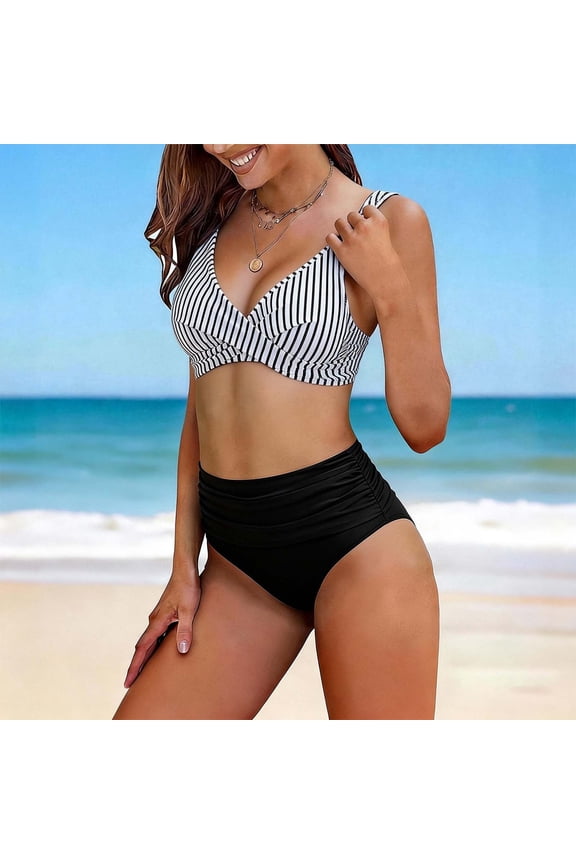 Women's Elegant Tankini With High Withed Swim Top And Bottom Stylish Poolwear For Summer Beachwear Comfort And Fit White S