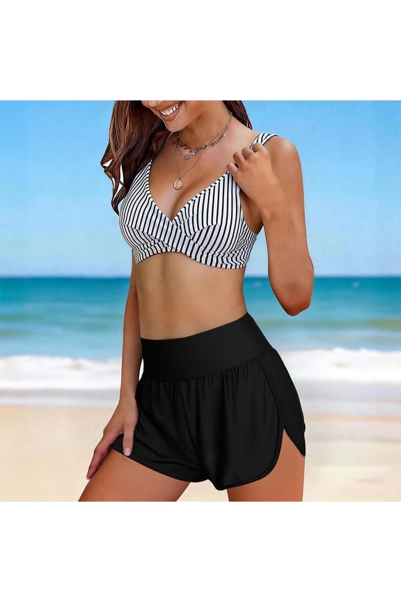 Women's Elegant Tankini With High Withed Swim Top And Bottom Stylish Poolwear For Summer Beachwear Comfort And Fit White S