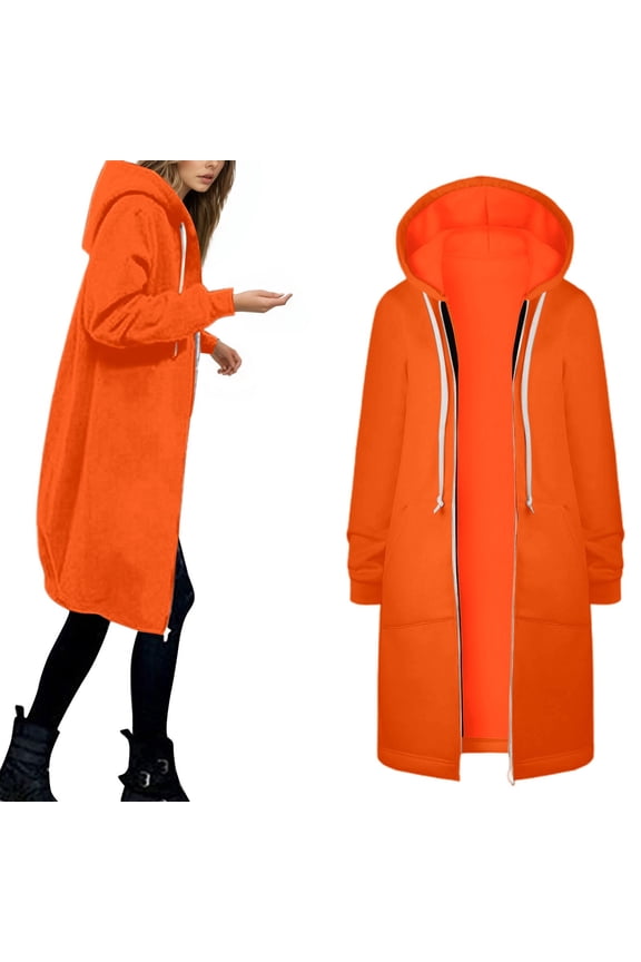 Women's Fleece Jacket With Hood And Zipper | Lightweight Warm Coat With Pockets | Casual Outerwear For Autumn Winter Everyday Activities