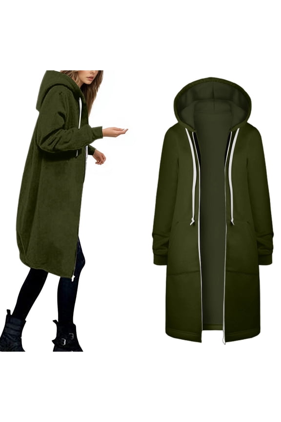 Women's Fleece Jacket With Hood And Zipper | Lightweight Warm Coat With Pockets | Casual Outerwear For Autumn Winter Everyday Activities
