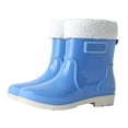 thumbnail image 1 of KANG Fashion Women's -Lined Short Rain Boots Waterproof, Anti-, Thick Sole Platform Winter Wet Weather Shoes Blue 42, 1 of 7