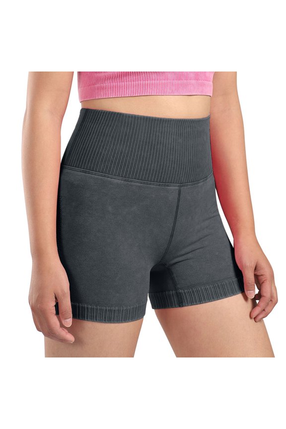 Women's Seamless High-Waist Fitness Shorts Peach-Shaped -Lifting Design Non-See-Through Soft Stretchy Yoga Running Workout Shorts Black S
