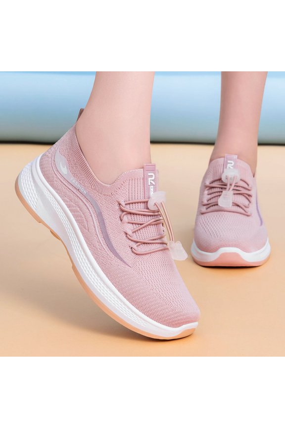Women's Walking Sneakers - Breathable, Versatile, Non-Slip, Shock-Absorbing, and Comfortable Pink 37