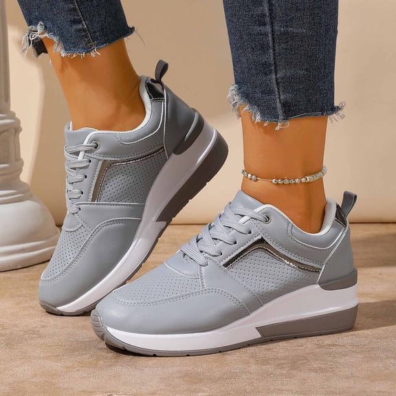KANG Fashionable Sneakers With Lace Up Design And Platform For Comfortable Sporty Style Grey 40