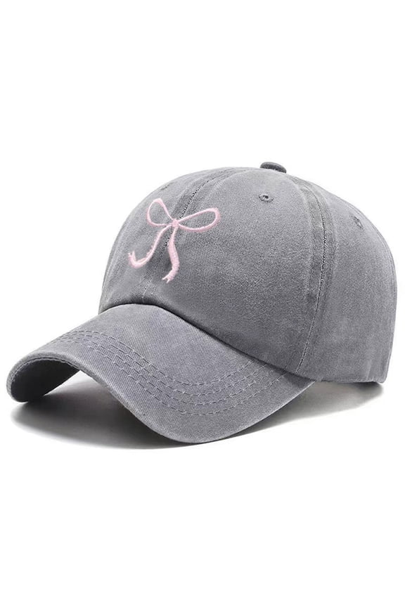 Female Bow Embroidery Korean Style Cute And Washable Denim Baseball Cap Versatile And Face Enhancing Small Sun Baseball Cap
