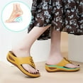 thumbnail image 1 of KANG Flip Flops Sandals For Women With Arch Support For Comfortable Walk Summer Sandal Massage Function Platform Shoes Yellow 39, 1 of 9