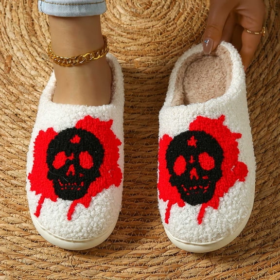 KANG Halloween Cute Cartoon Warm Winter Slippers For And Couples Home Footwear