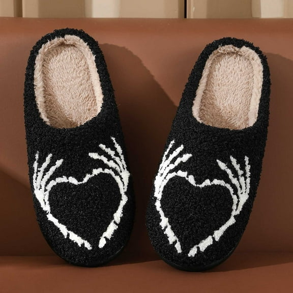 KANG Halloween Cute Cartoon Warm Winter Slippers For And Couples Home Footwear
