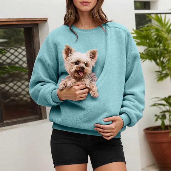 KANG Hoodless Pullover Sweatshirt With Pocket For Small And Cats Cozy Soft Fleece Front Style Cuddly