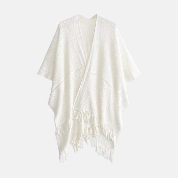 KANG Knitted Shawl Tassel Long Plus Size Autumn And Winter Outer Wear Neck Cape Cloak