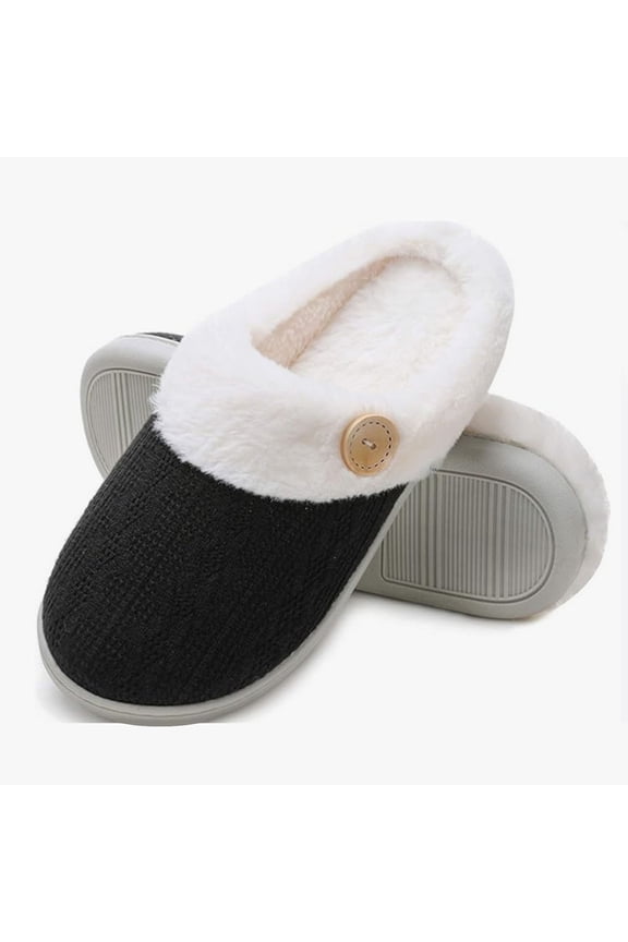 Ladies Fashion Winter Insulation Closed Toe Flat Bottom Soft Slippers