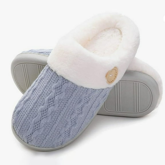 KANG Ladies Fashion Winter Insulation Closed Toe Flat Bottom Soft Slippers