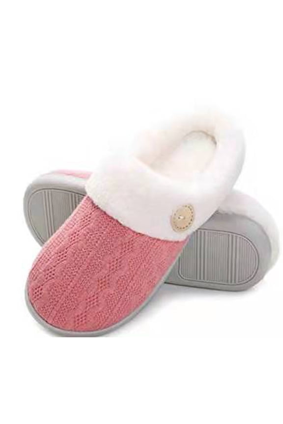 Ladies Fashion Winter Insulation Closed Toe Flat Bottom Soft Slippers