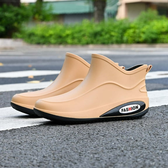 KANG Ladies Rain Shoes Women Short Fashion Adult Rain Boots Women's Water Shoes Non Slip Ladies Outer Shoes Rain Boots Collar Gardening Boots Ultra Lightweight Portable Garden Shoes