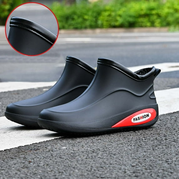 KANG Ladies Rain Shoes Women Short Fashion Adult Rain Boots Women's Water Shoes Non Ladies Outer Shoes Rain Boots Collar Gardening Boots Ultra Lightweight Portable Garden Shoes