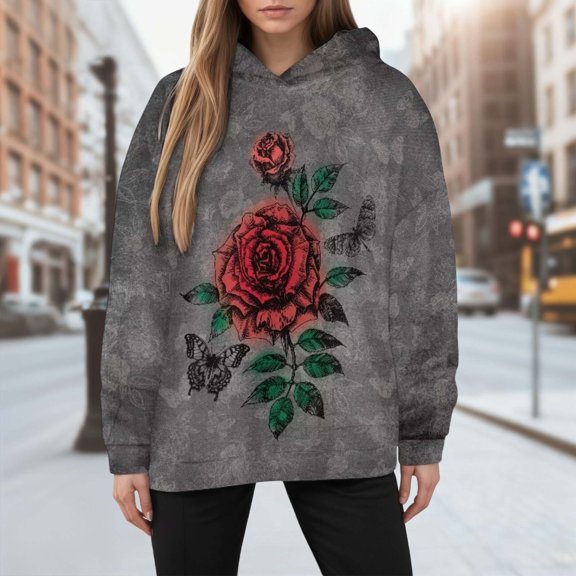 KANG Lightweight Hooded Sweatshirt Long Sleeve Athletic Jacket Casual Streetwear Pullover For Teen Girls