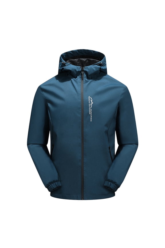 Men's Autumn And Winter Hooded Waterproof And Windproof Outdoor Thin Jacket Top Blouse Coat