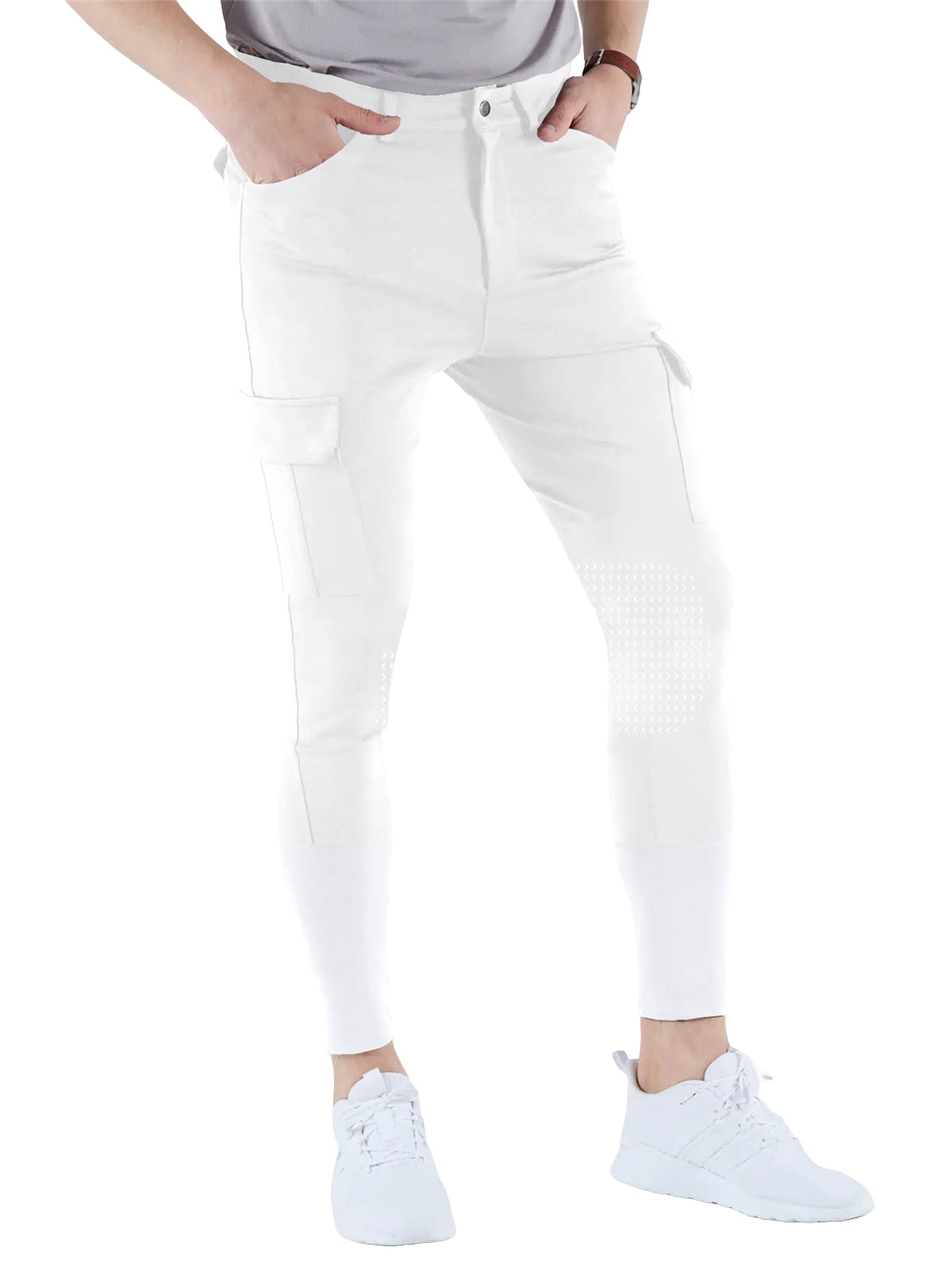 KANG Men's Horse Riding Pants Semi-Silicone Pockets Equestrian Breeches ...