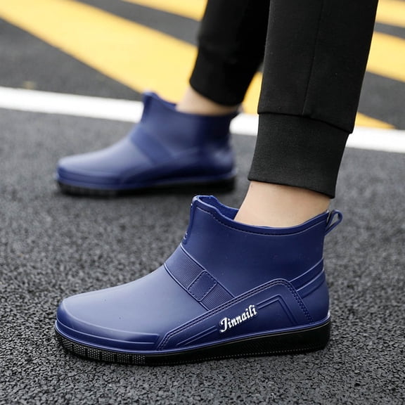 KANG Water Shoes Men's Dining Car Washing Low Top Work Shoes Kitchen Shoes Rain Boots Collar Gardening Boots Ultra Lightweight Portable Garden Shoes