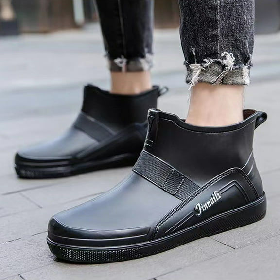 KANG Water Shoes Men's Dining Car Washing Low Top Work Shoes Kitchen Shoes Rain Boots Collar Gardening Boots Ultra Lightweight Portable Garden Shoes