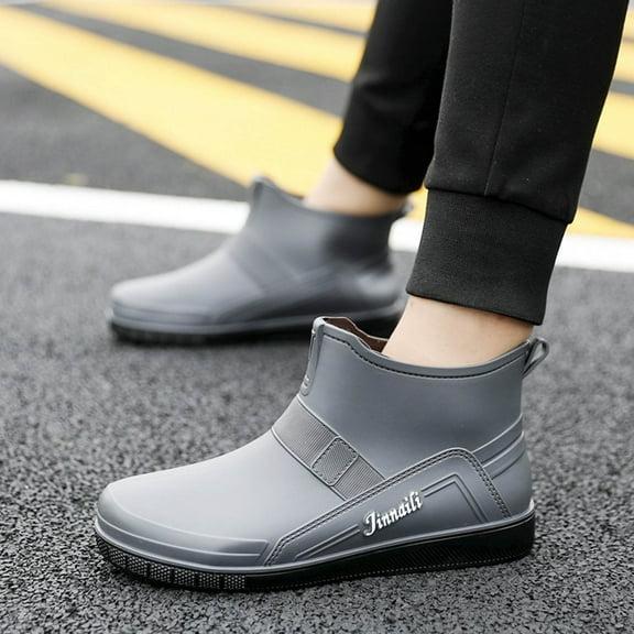 KANG Water Shoes Men's Dining Car Washing Low Top Work Shoes Kitchen Shoes Rain Boots Collar Gardening Boots Ultra Lightweight Portable Garden Shoes
