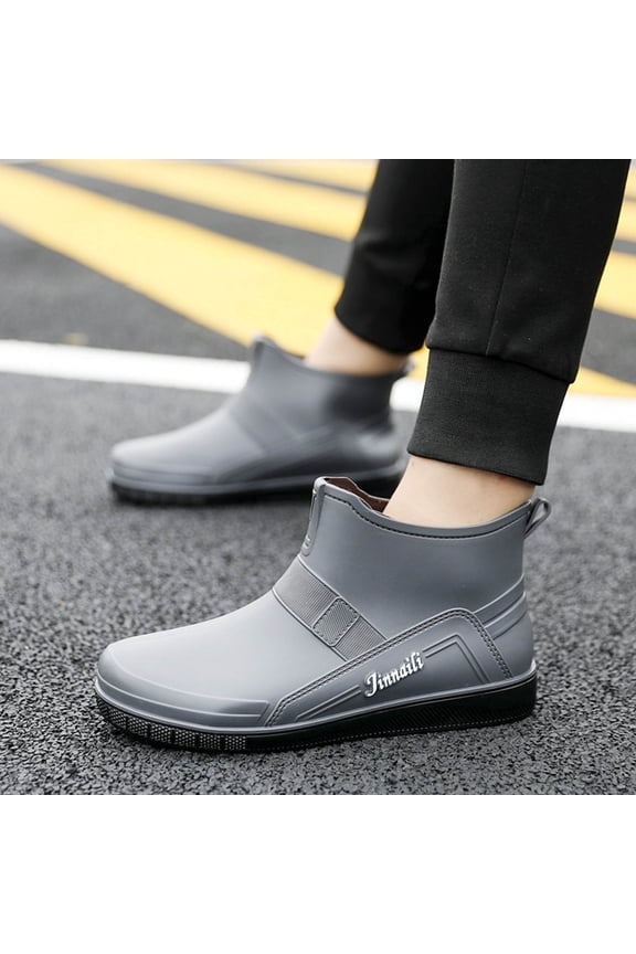 Water Shoes Men's Dining Car Washing Low Top Work Shoes Kitchen Shoes Rain Boots Collar Gardening Boots Ultra Lightweight Portable Garden Shoes