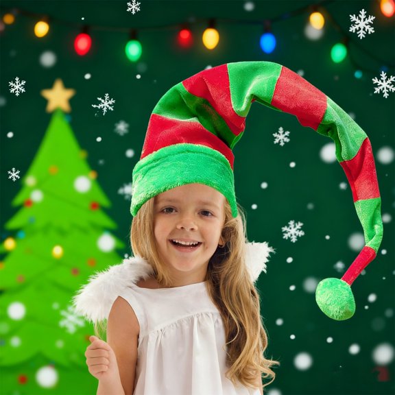 KANG Party Hat For Kids Festive Santa Ear Cap With Holiday Celebration Costume Green One Size