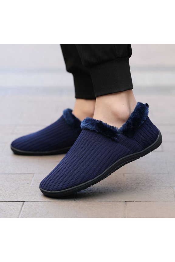 Plus Size Winter Boots Versatile Lined Thickened Warm Boots Navy 37