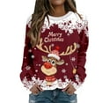 thumbnail image 1 of KANG Print Casual Crewneck Pullover Sweater Soft Warm Winter Holiday Graphic Long Sleeve For Ladies Cozy Loungewear Outfit, 1 of 4