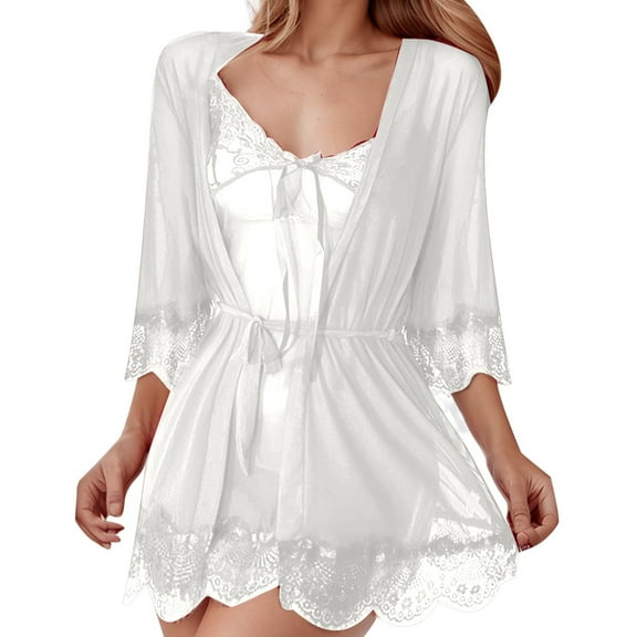 KANG Sexy Lingerie For Women Lace Comfortable Homewear Short Sleeve Design All Seasons Wear Soft And Breathable