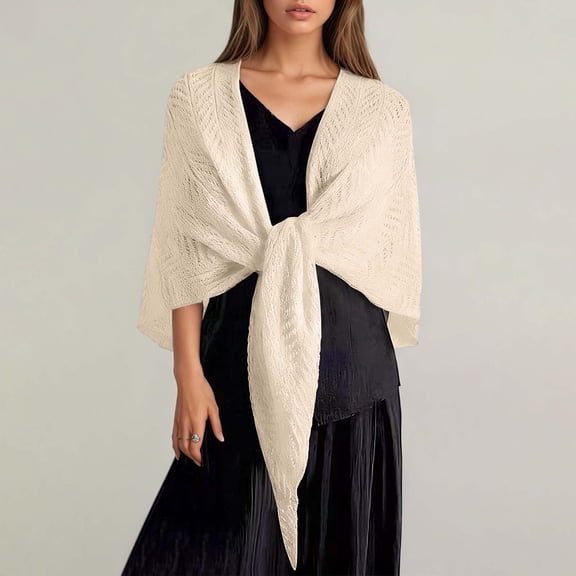 KANG Shawl Knitted Openwork Triangle Scarf Autumn And Summer Thin Large Cover Up