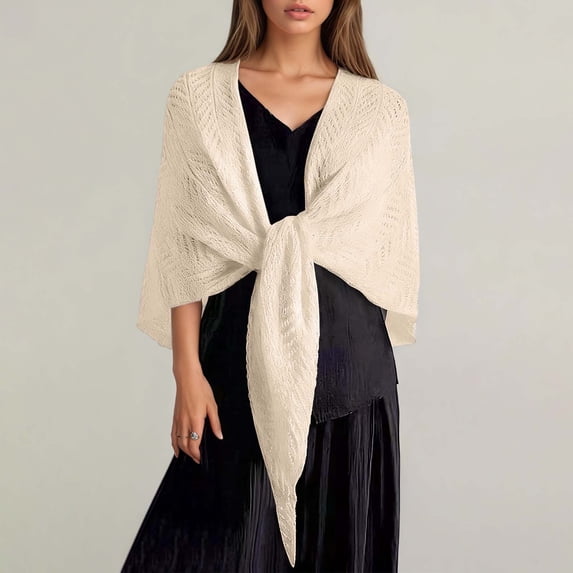 KANG Shawl Knitted Openwork Triangle Scarf Autumn And Summer Thin Large Cover Up