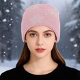 thumbnail image 1 of KANG Snowflake Encrusted Knitted Hats Autumn And Winter Warm Cold Hats Knitted Woolen Hats For And Pink One Size, 1 of 4