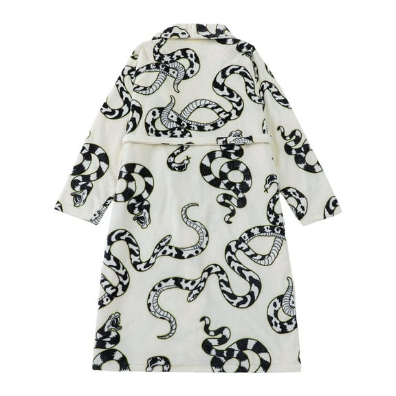 KANG Soft Flannel Winter Robe For Cozy Fleece Bathrobe With Print Pattern Warm Loungewear For Cold Weather