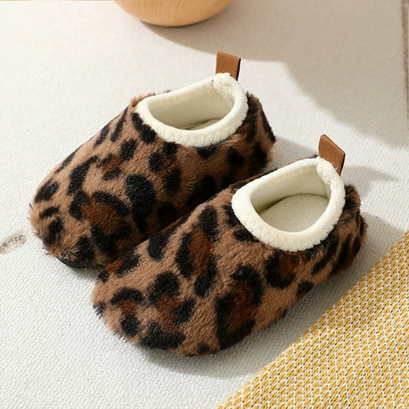 KANG Soft Girls Indoor Slippers With Sole Cozy Fleece Warm Shoes For Toddlers And Kids Comfortable Footwear