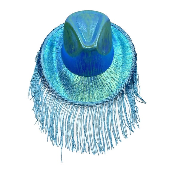 KANG Sparkly Cowboy Hat For Party Prom Halloween Western Fringe Hat Glitter Pearl Shine Celebrations Headwear