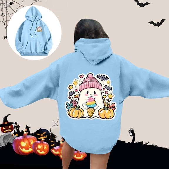 KANG Stylish Printed Hooded Sweatshirt Casual Loose Fit Top For Everyday Wear