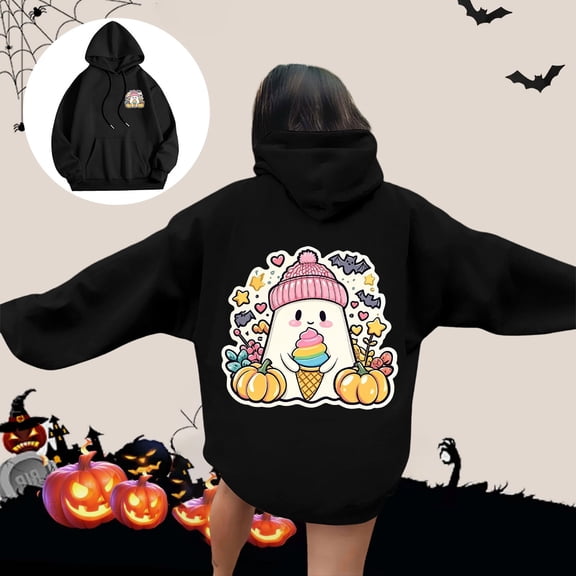 KANG Stylish Printed Hooded Sweatshirt Casual Loose Fit Top For Everyday Wear