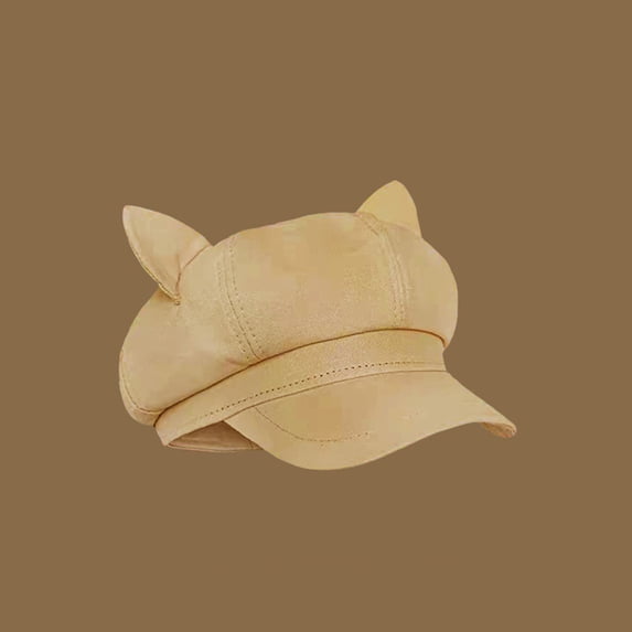 KANG Stylish Winter Beret For Elegant Soft Knit Slouchy Hat With Cat Ears Design Warm Fleece Lined For Fall And Cold Weather Fashion